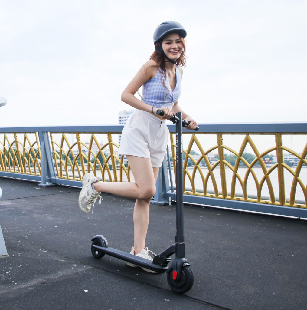 Smooth road conditions can be found in Bangkok for riding an Electric scooter