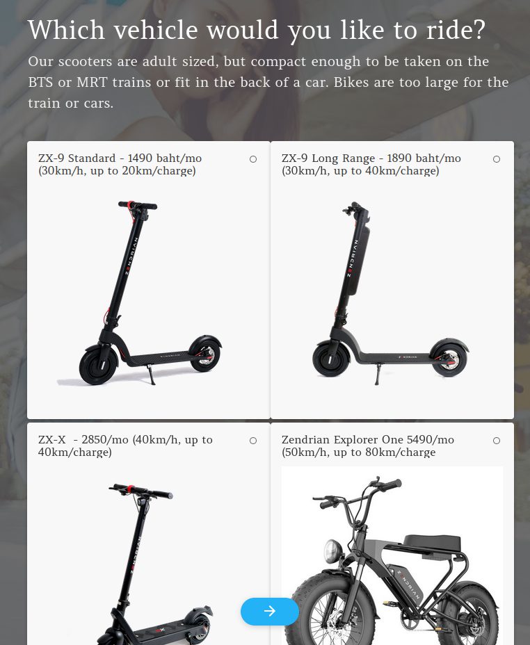 Subscribing to Zendrian and Chill is as Simple as Picking your ride!